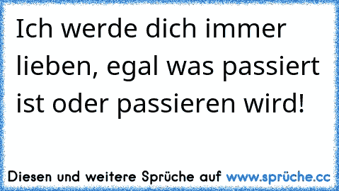 Ich werde dich immer lieben, egal was passiert ist oder passieren wird!♥