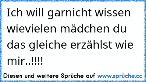 Ich will garnicht wissen wievielen mädchen du das gleiche erzählst wie mir..!!!!