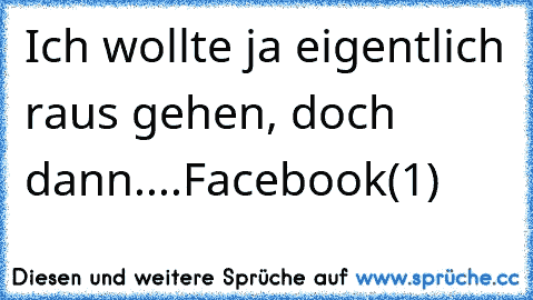 Ich wollte ja eigentlich raus gehen, doch dann....Facebook(1)