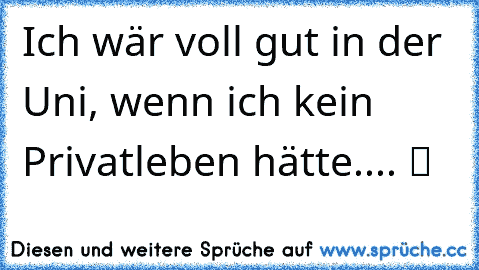 Ich wär voll gut in der Uni, wenn ich kein Privatleben hätte.... ツ