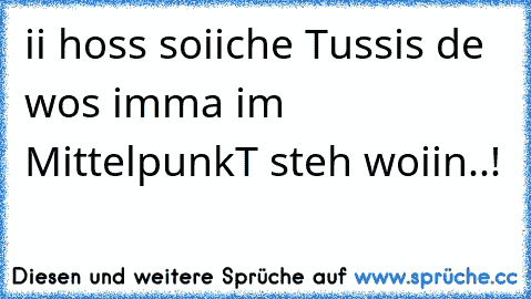 ii hoss soiiche Tussis de wos imma im MittelpunkT steh woiin..!