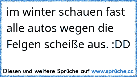 im winter schauen fast alle autos wegen die Felgen scheiße aus. :DD