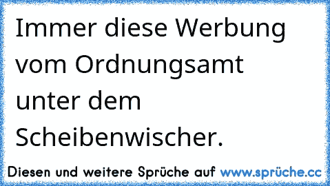 Immer diese Werbung vom Ordnungsamt unter dem Scheibenwischer.