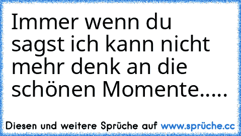 Immer wenn du sagst ich kann nicht mehr denk an die schönen Momente.....♥