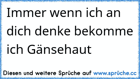 Immer wenn ich an dich denke bekomme ich Gänsehaut ♥