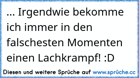 ... Irgendwie bekomme ich immer in den falschesten Momenten einen Lachkrampf! :D