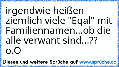 irgendwie heißen ziemlich viele "Eqal" mit Familiennamen...
ob die alle verwant sind...?? o.O