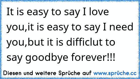 It is easy to say I love you,
it is easy to say I need you,
but it is difficlut to say goodbye forever!!!