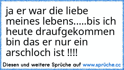 ja er war die liebe meines lebens.....bis ich heute draufgekommen bin das er nur ein arschloch ist !!!!