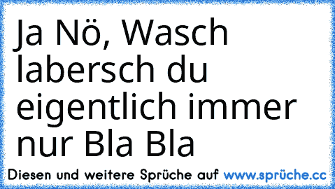 Ja Nö, Wasch labersch du eigentlich immer nur Bla Bla