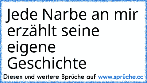 Jede Narbe an mir erzählt seine eigene Geschichte ♥