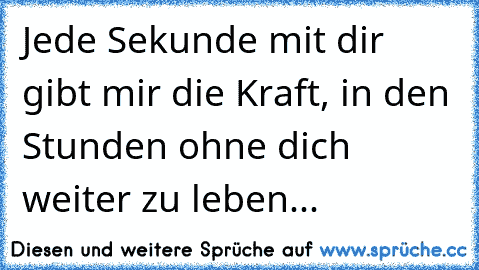 Jede Sekunde mit dir gibt mir die Kraft, in den Stunden ohne dich weiter zu leben... ♥