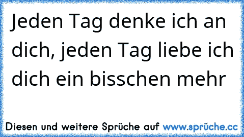 Jeden Tag denke ich an dich, jeden Tag liebe ich dich ein bisschen mehr ♥