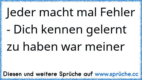 Jeder macht mal Fehler - Dich kennen gelernt zu haben war meiner