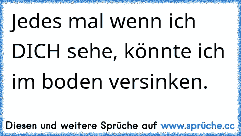 Jedes mal wenn ich DICH sehe, könnte ich im boden versinken. 