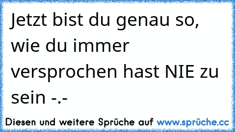 Jetzt bist du genau so, wie du immer versprochen hast NIE zu sein -.-