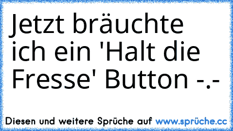 Jetzt bräuchte ich ein 'Halt die Fresse' Button -.-