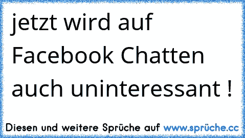 jetzt wird auf Facebook Chatten auch uninteressant !