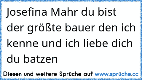 Josefina Mahr du bist der größte bauer den ich kenne und ich liebe dich du batzen ♥♥♥