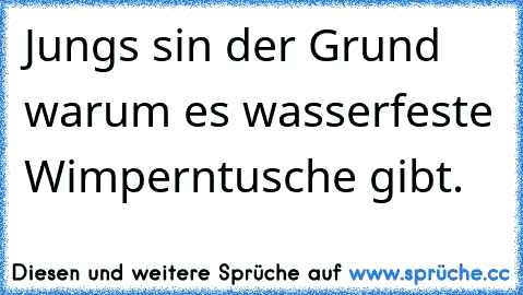 Jungs sin der Grund warum es wasserfeste Wimperntusche gibt.