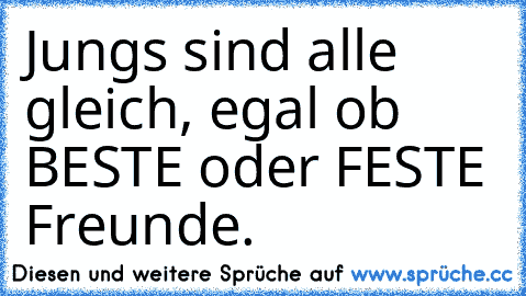 Jungs sind alle gleich, egal ob BESTE oder FESTE Freunde.