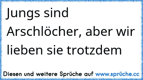 Jungs sind Arschlöcher, aber wir lieben sie trotzdem♥