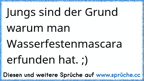 Jungs sind der Grund warum man Wasserfestenmascara erfunden hat. ;)