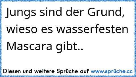 Jungs sind der Grund, wieso es wasserfesten Mascara gibt..♥