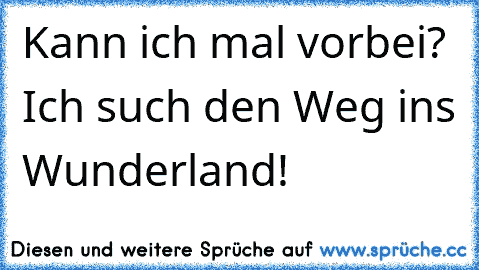 Kann ich mal vorbei? Ich such den Weg ins Wunderland!