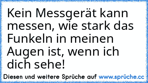 Kein Messgerät kann messen, wie stark das Funkeln in meinen Augen ist, wenn ich dich sehe! ♥