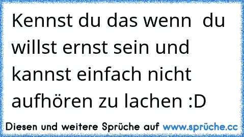 Kennst du das wenn  du willst ernst sein und kannst einfach nicht aufhören zu lachen :D