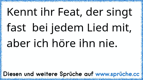 Kennt ihr Feat, der singt fast  bei jedem Lied mit, aber ich höre ihn nie.