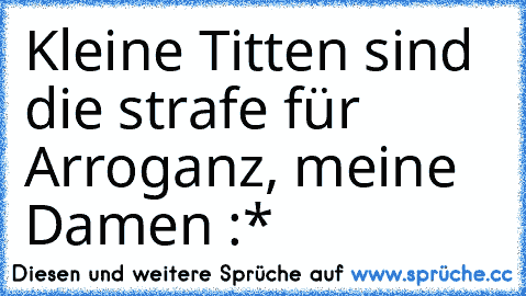 Kleine Titten sind die strafe für Arroganz, meine Damen :*