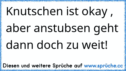 Knutschen ist okay , aber anstubsen geht dann doch zu weit!