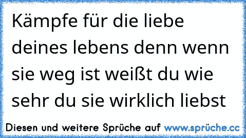 Kämpfe für die liebe deines lebens denn wenn sie weg ist weißt du wie sehr du sie wirklich liebst ♥