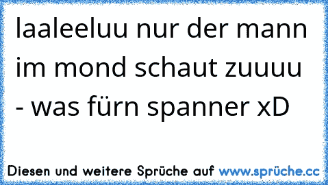 laaleeluu nur der mann im mond schaut zuuuu - was fürn spanner xD