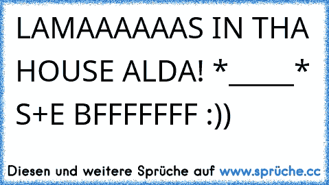 LAMAAAAAAS IN THA HOUSE ALDA! *_____* S+E BFFFFFFF :´))