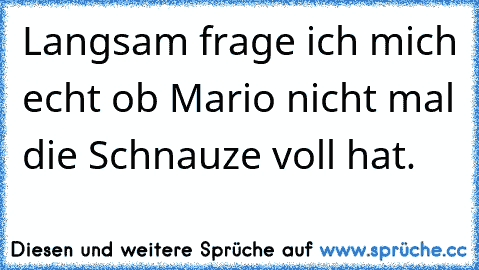 Langsam frage ich mich echt ob Mario nicht mal die Schnauze voll hat.