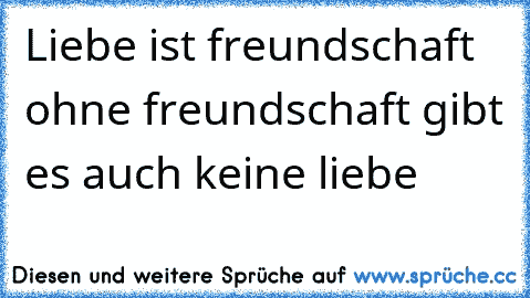 Liebe ist freundschaft ohne freundschaft gibt es auch keine liebe