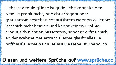 Liebe Ist Geduldigliebe Ist Gütigliebe Kennt Keinen Neidsie