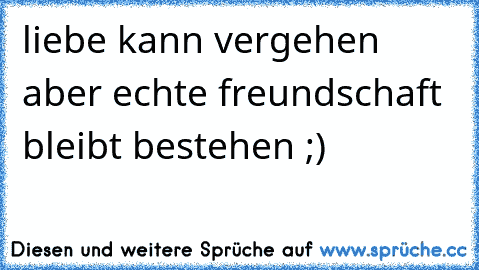 liebe kann vergehen aber echte freundschaft bleibt bestehen ;) ♥