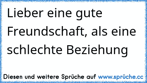 Lieber eine gute Freundschaft, als eine schlechte Beziehung 