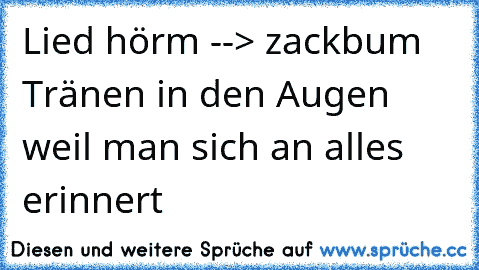 Lied hörm --> zackbum Tränen in den Augen weil man sich an alles erinnert ♥