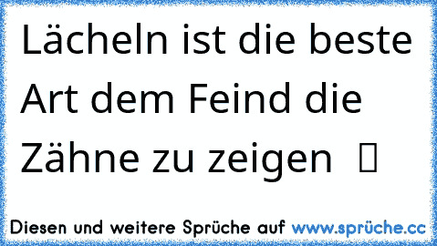 Lächeln ist die beste Art dem Feind die Zähne zu zeigen  ツ