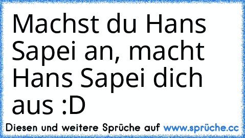 Machst du Hans Sapei an, macht Hans Sapei dich aus :D