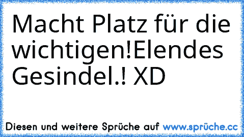 Macht Platz für die wichtigen!
Elendes Gesindel.! XD