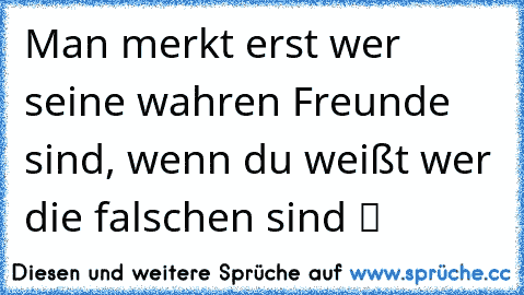 Man merkt erst wer seine wahren Freunde sind, wenn du weißt wer die falschen sind ツ