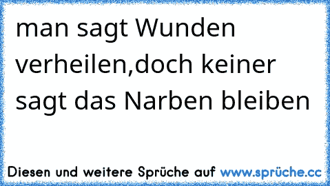 man sagt Wunden verheilen,
doch keiner sagt das Narben bleiben