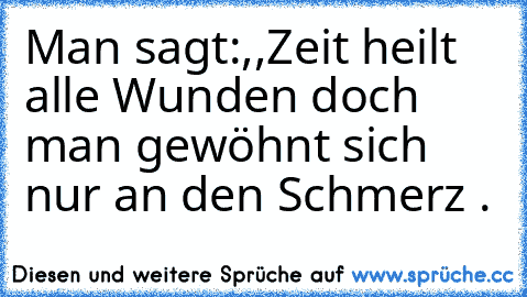 Man sagt:,,Zeit heilt alle Wunden doch man gewöhnt sich nur an den Schmerz .