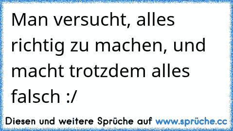 Man versucht, alles richtig zu machen, und macht trotzdem alles falsch :/